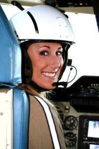 A pilot smiling